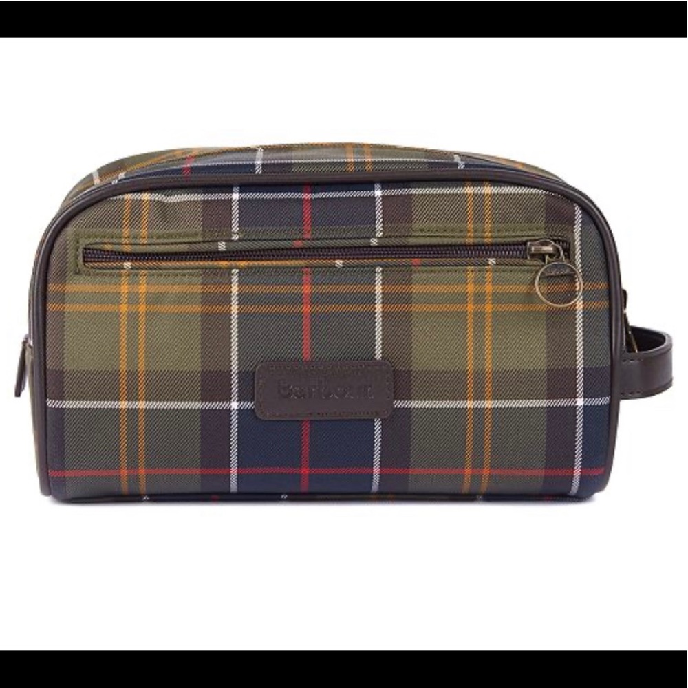 Barbour tartan toiletry bag